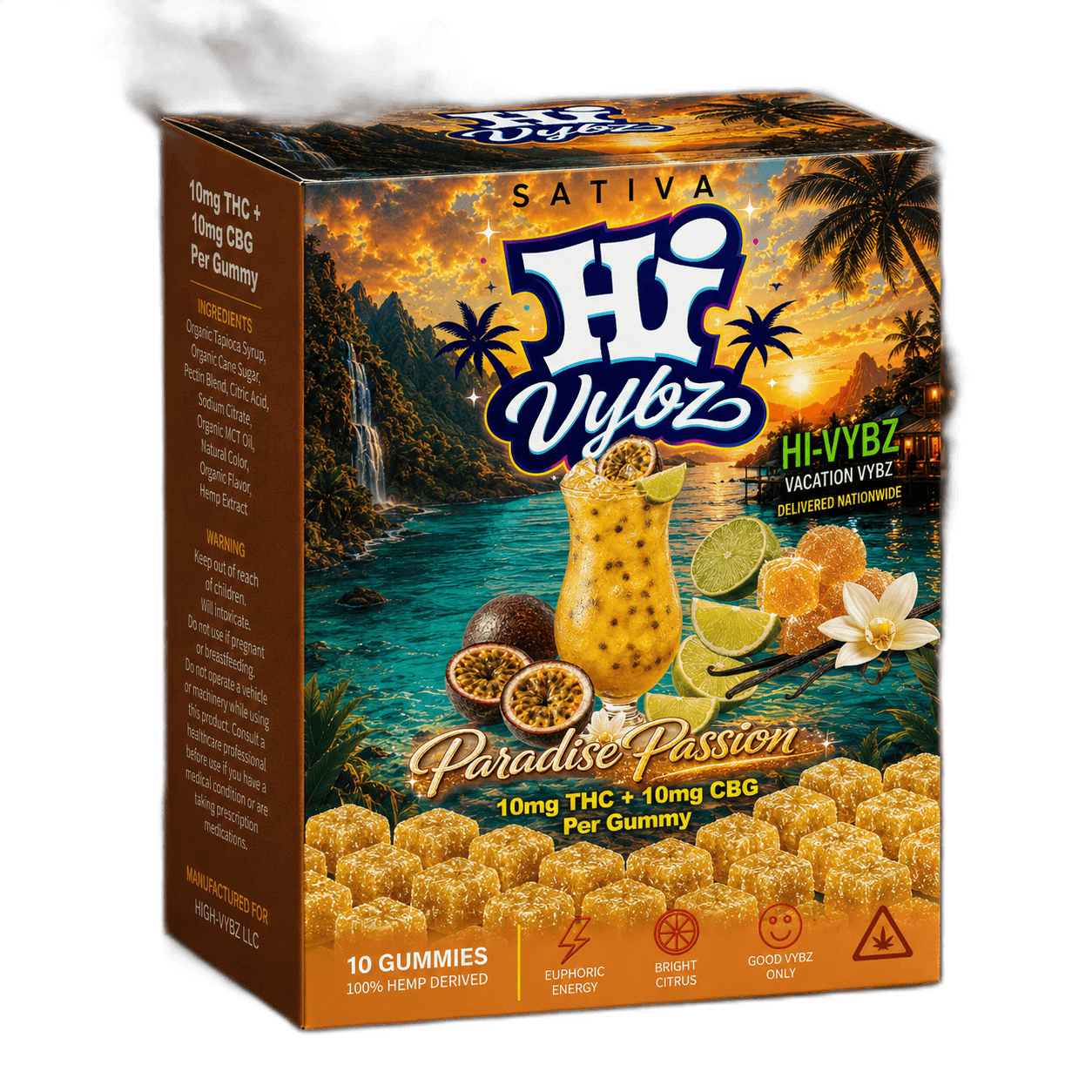 Paradise Passion Hi-Vybz gummies box