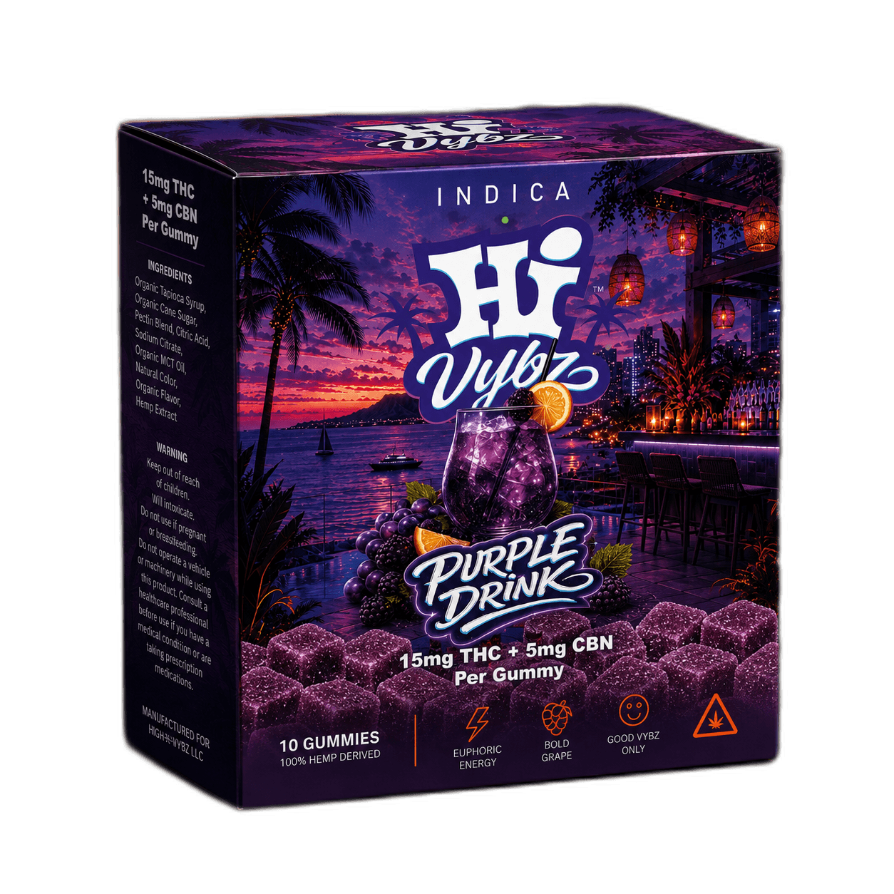 Purple Drink Hi-Vybz gummies box