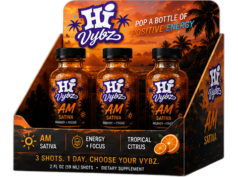 Hi-Vybz AM Tropical Citrus shot display box