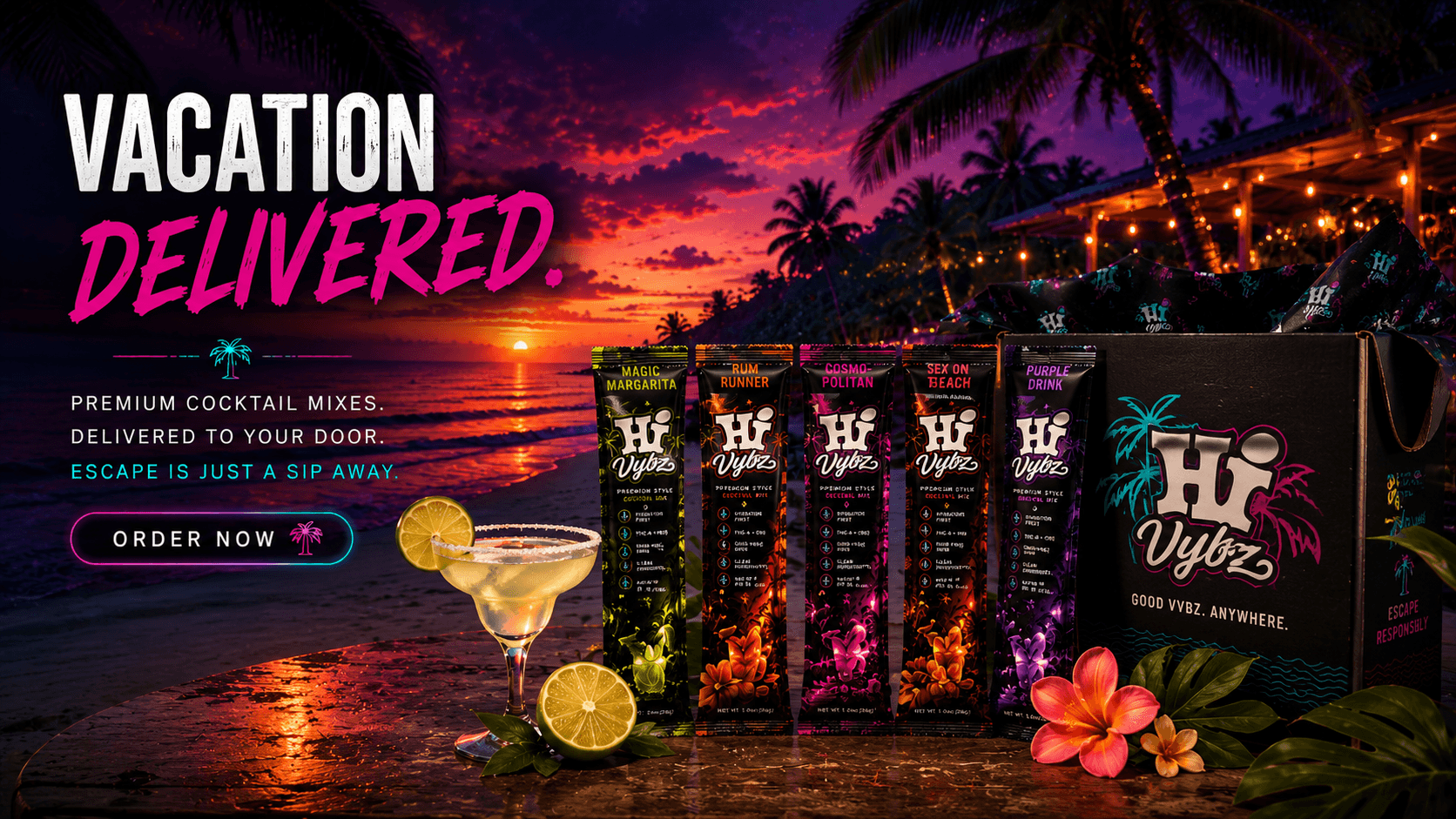 Hi-Vybz beach bar vacation campaign